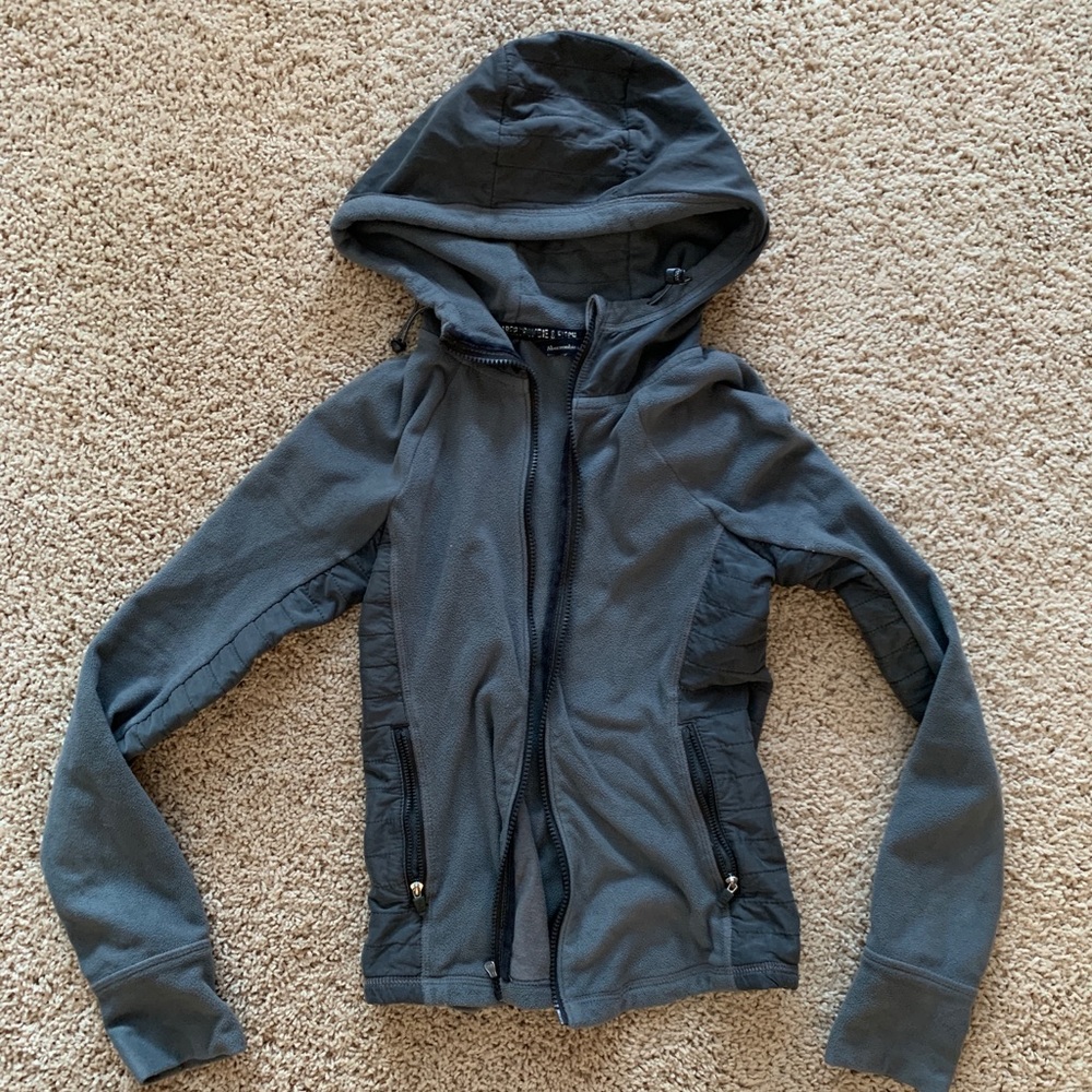 Abercrombie and Fitch grey fleece jacket